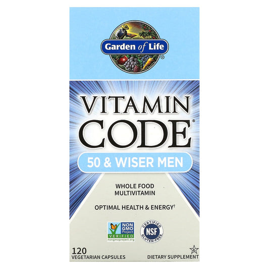 Garden of Life-Vitamin Code-50 & Wiser Men-Whole Food Multivitamin-120 Vegetarian Capsules