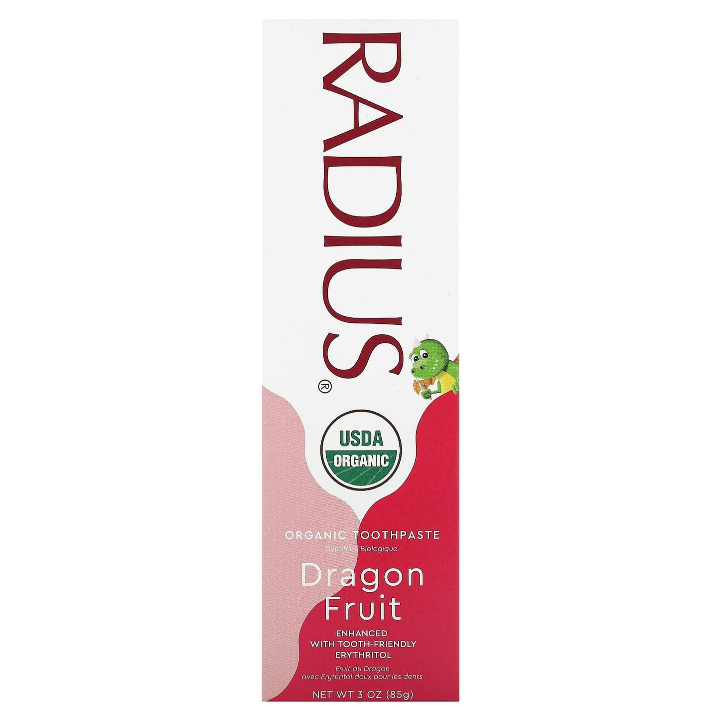 RADIUS, Organic Toothpaste, 6 Months and Up, Dragon Fruit, 3 oz (85 g)