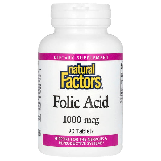 Natural Factors-Folic Acid-1,000 mcg-90 Tablets