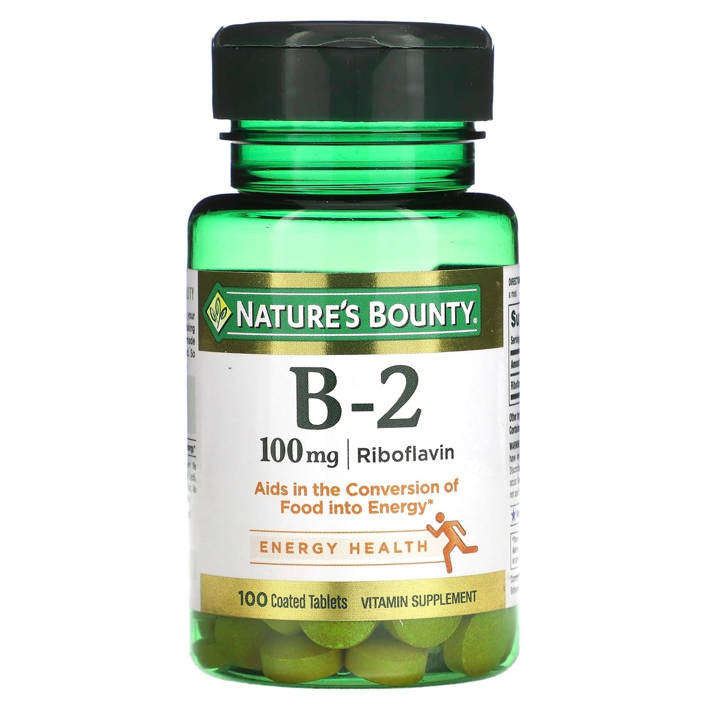 Nature's Bounty-Vitamin B-2-100 mg-100 Coated Tablets