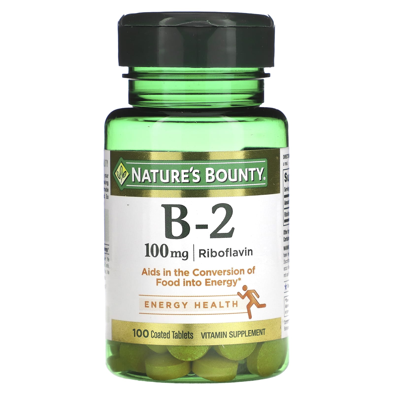 Nature's Bounty-Vitamin B-2-100 mg-100 Coated Tablets