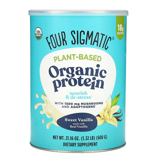 Four Sigmatic-Plant-Based Organic Protein -Sweet Vanilla-1.32 lb (600 g)