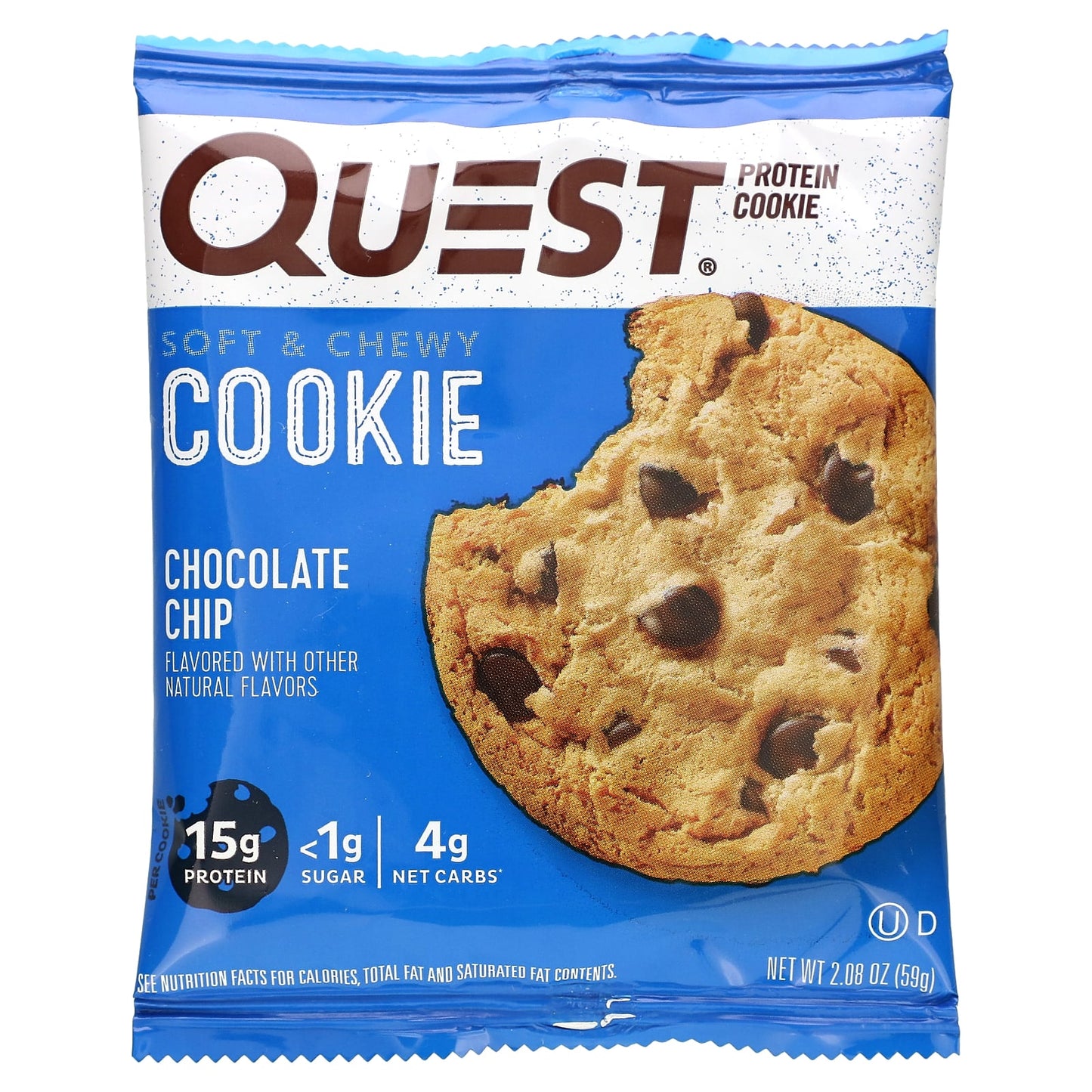 Quest Nutrition, Protein Cookie, Chocolate Chip, 12 Pack, 2.08 oz (59 g) Each