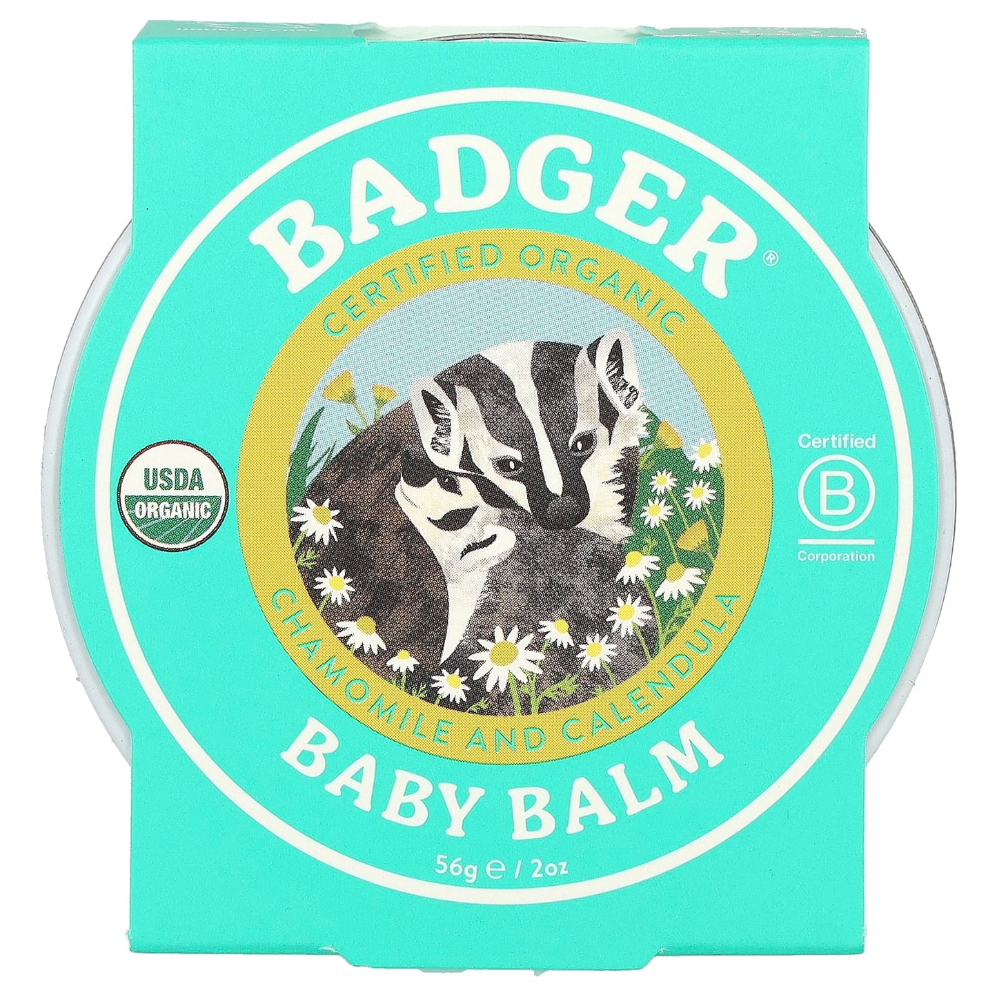 Badger Company, Organic Baby Balm, Chamomile and Calendula, 2 oz (56 g)