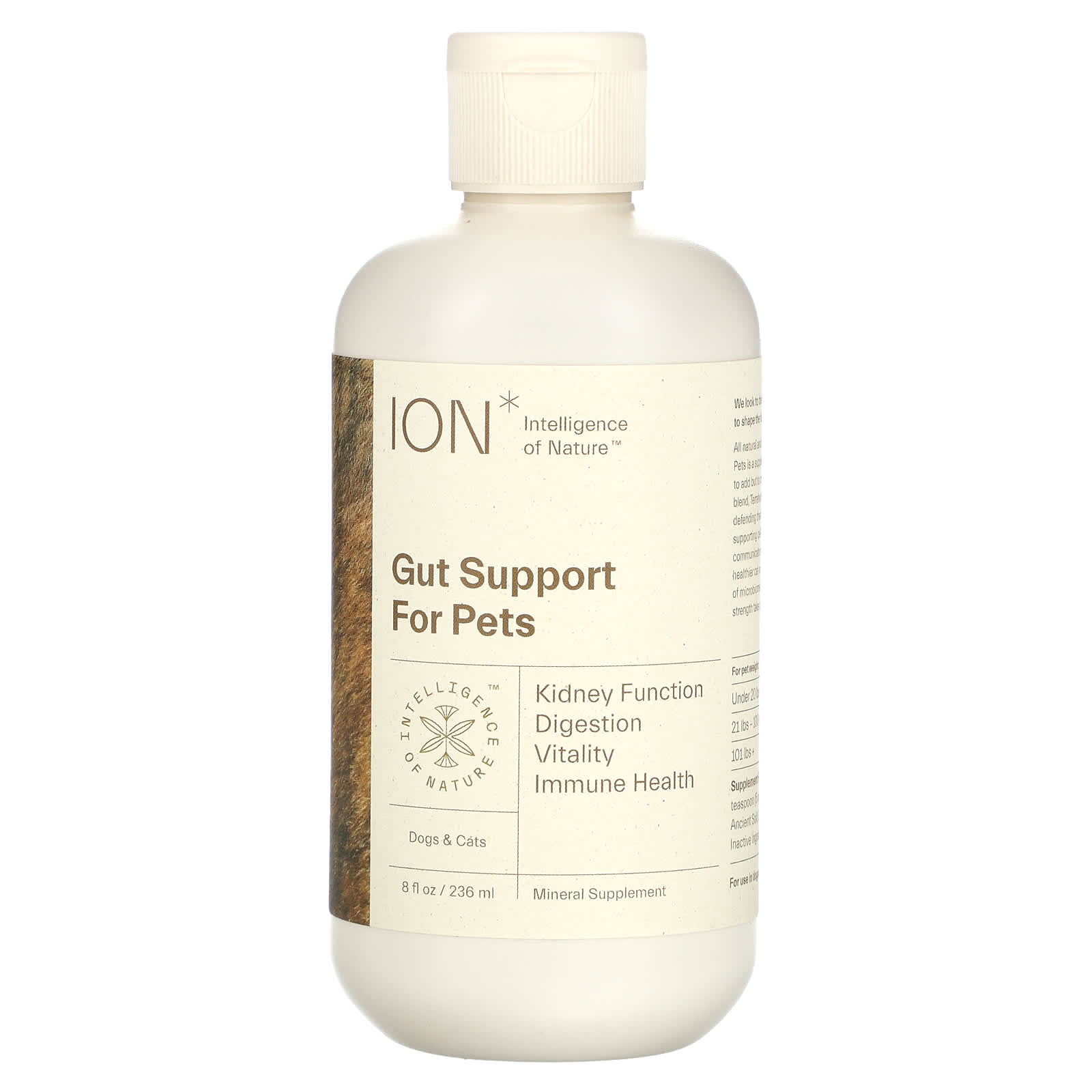 ION Intelligence of Nature-Gut Support For Pets-Dogs and Cats-8 fl oz (236 ml)