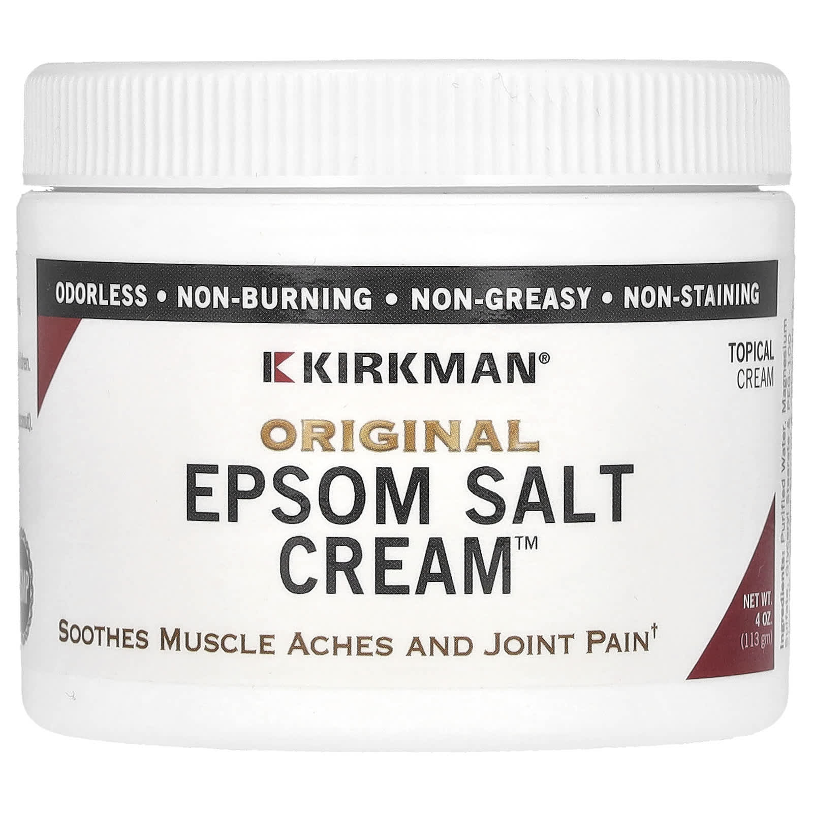 Kirkman Labs-Original Epsom Salt Cream -4 oz (113 gm)