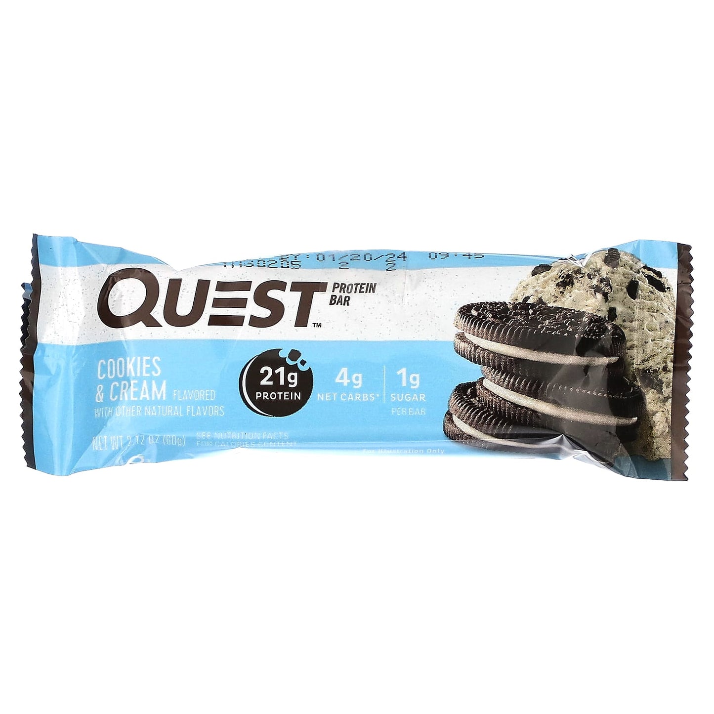 Quest Nutrition, Protein Bar, Cookies & Cream, 12 Bars, 2.12 oz (60 g) Each