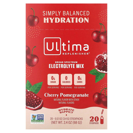 Ultima Replenisher-Electrolyte Mix-Cherry Pomegranate-20 StickPacks-0.12 oz (3.4 g) Each