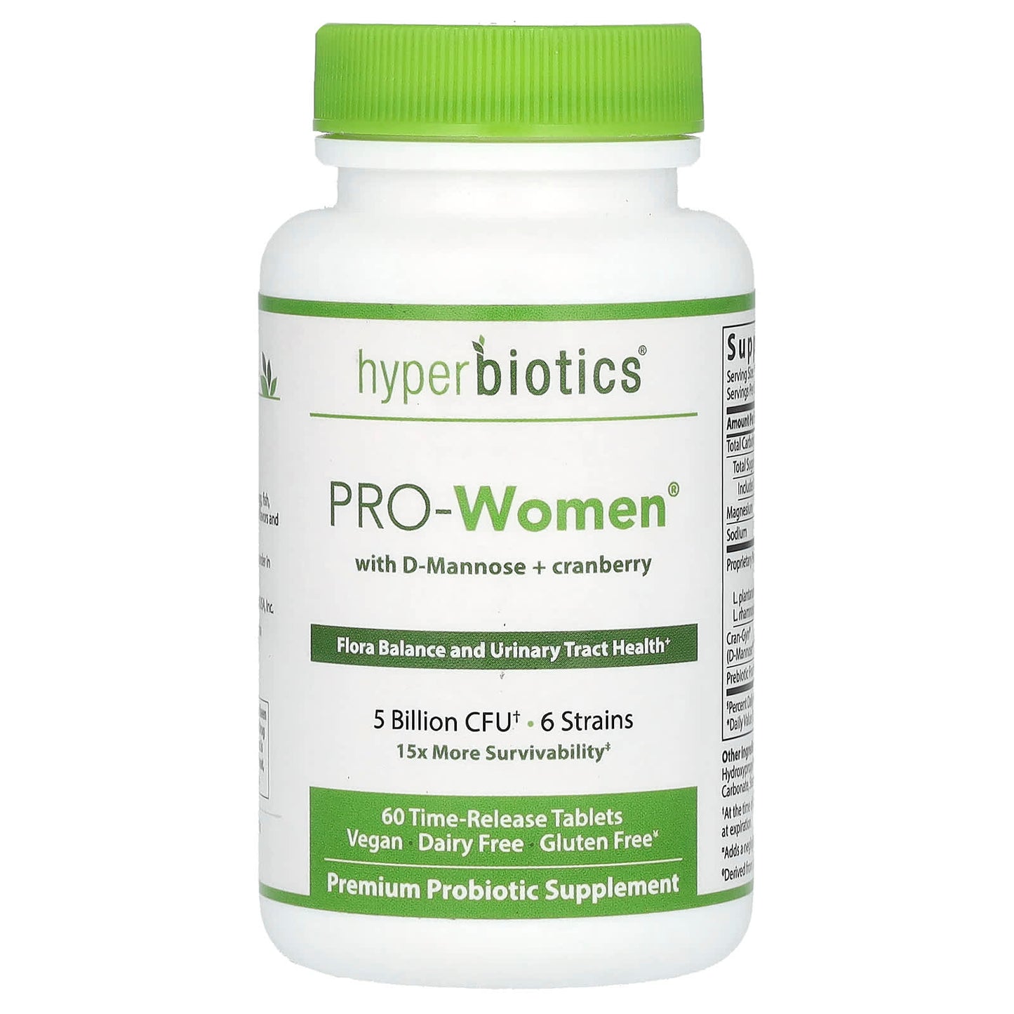 Hyperbiotics-PRO-Women with D-Mannose + Cranberry-Unflavored-60 Time-Release Tablets