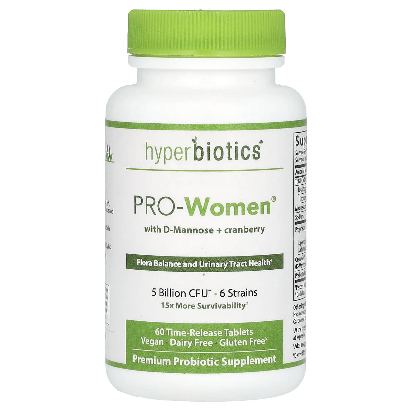 Hyperbiotics-PRO-Women with D-Mannose + Cranberry-Unflavored-60 Time-Release Tablets