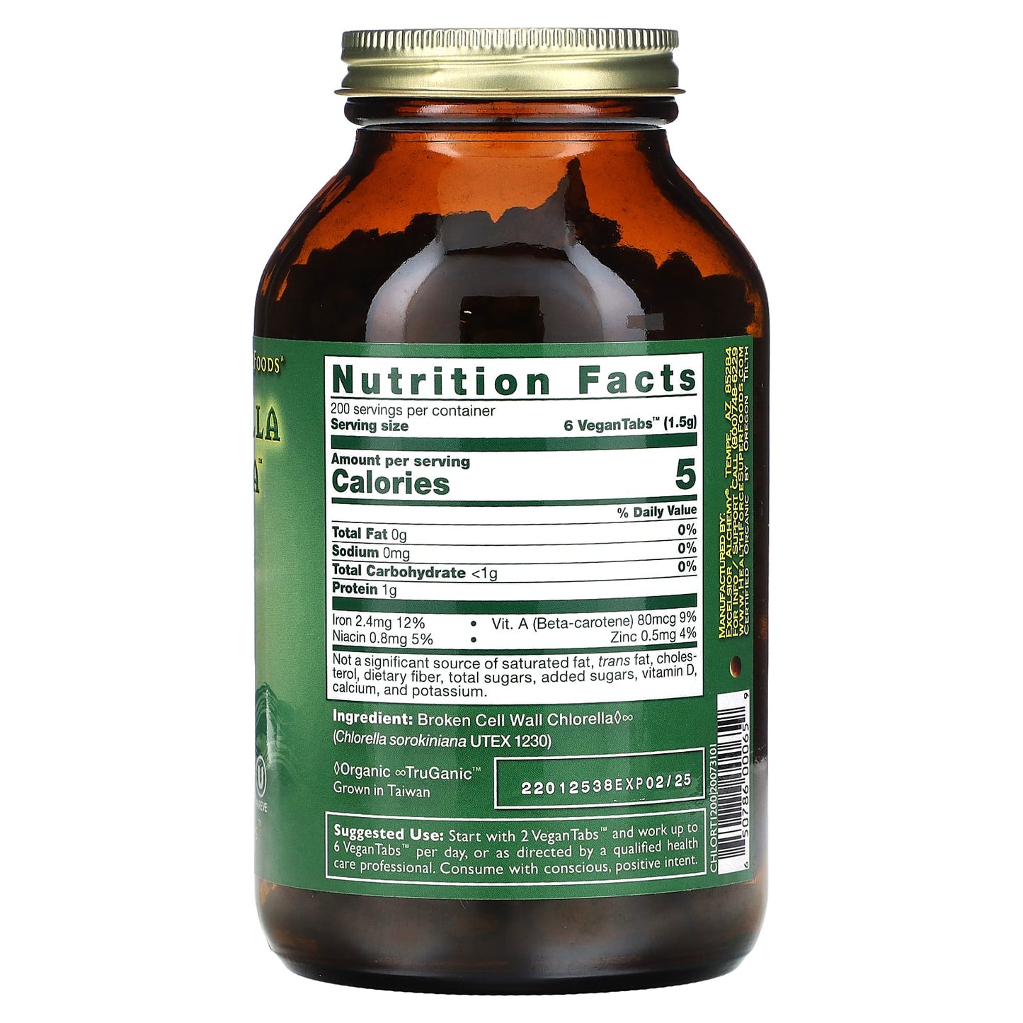 HealthForce Superfoods, Chlorella Manna, 1,200 VeganTabs