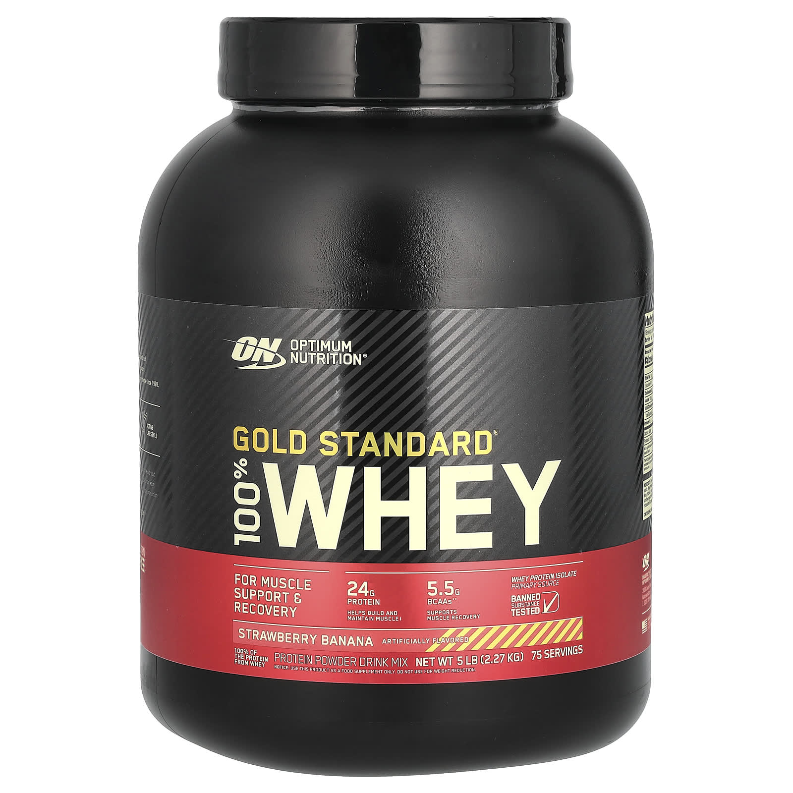 Optimum Nutrition-Gold Standard 100% Whey-Strawberry Banana-5 lb (2.27 kg)