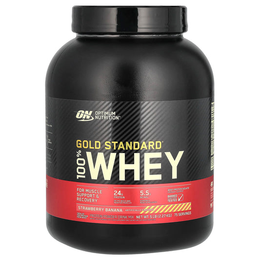 Optimum Nutrition-Gold Standard 100% Whey-Strawberry Banana-5 lb (2.27 kg)