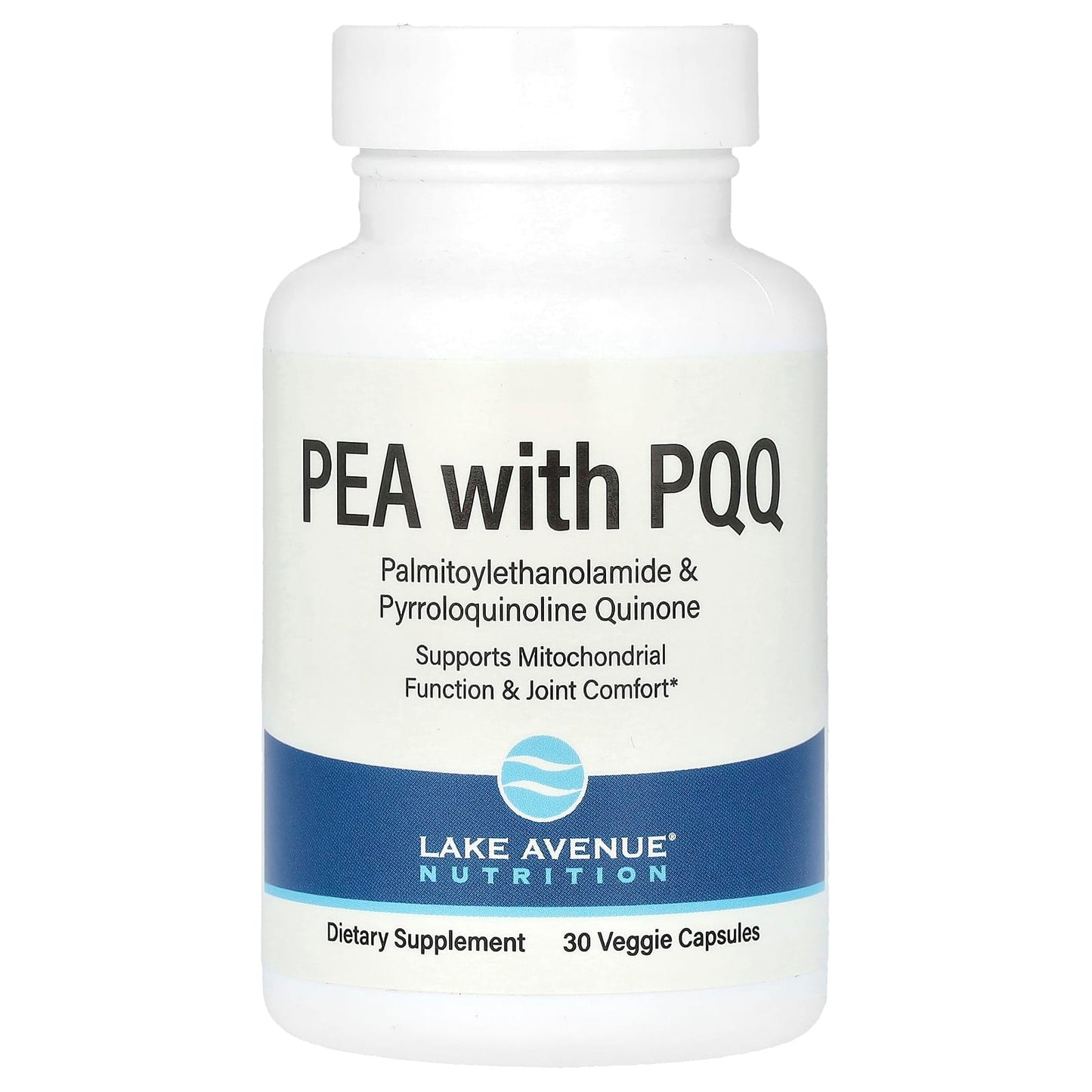 Lake Avenue Nutrition-PEA 300 mg + PQQ 10 mg-30 Veggie Capsules