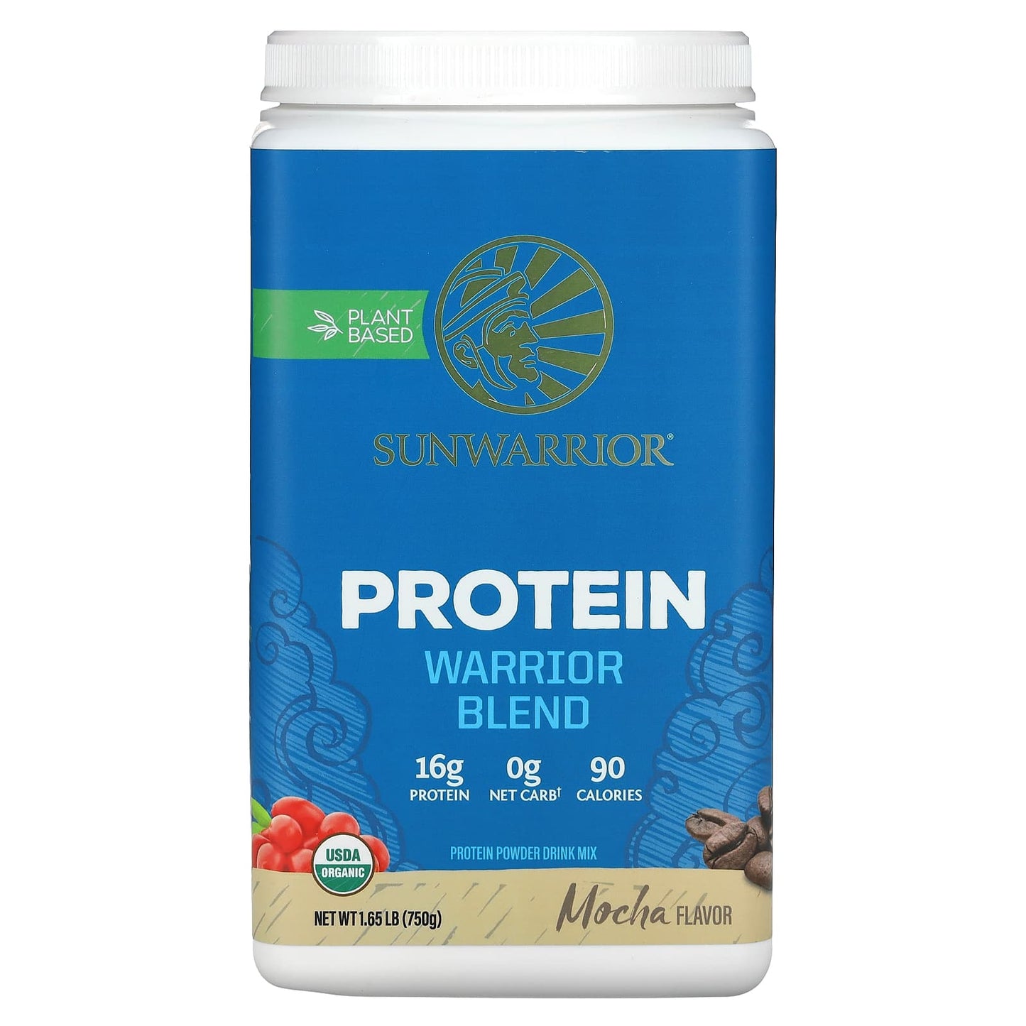 Sunwarrior-Warrior Blend Protein-Mocha-1.65 lb (750 g)