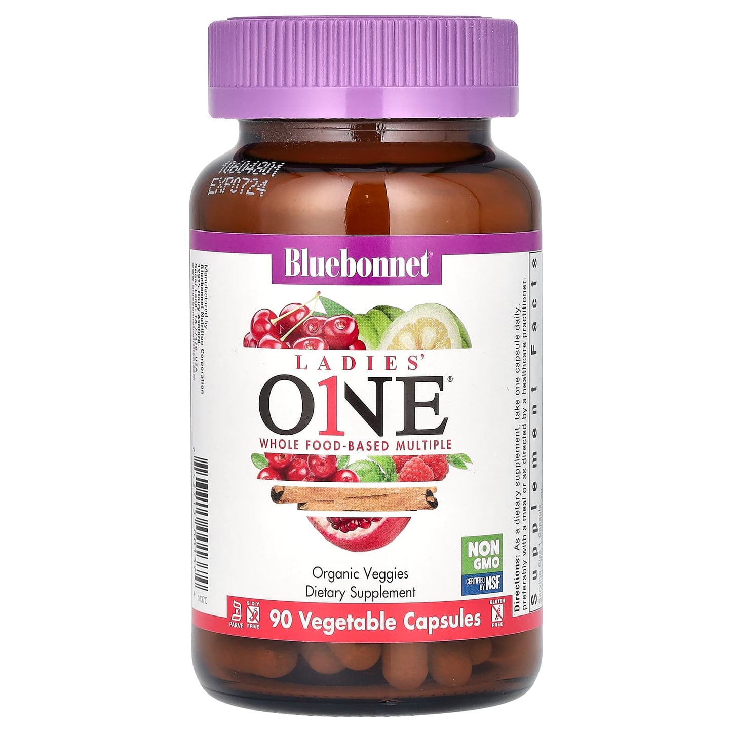 Bluebonnet Nutrition, Ladies' ONE, Whole Food-Based Multiple, 90 Vegetable Capsules