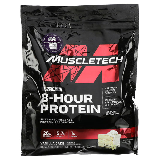 MuscleTech-Platinum-8-Hour Protein-Vanilla Cake-4.58 lbs (2.08 kg)