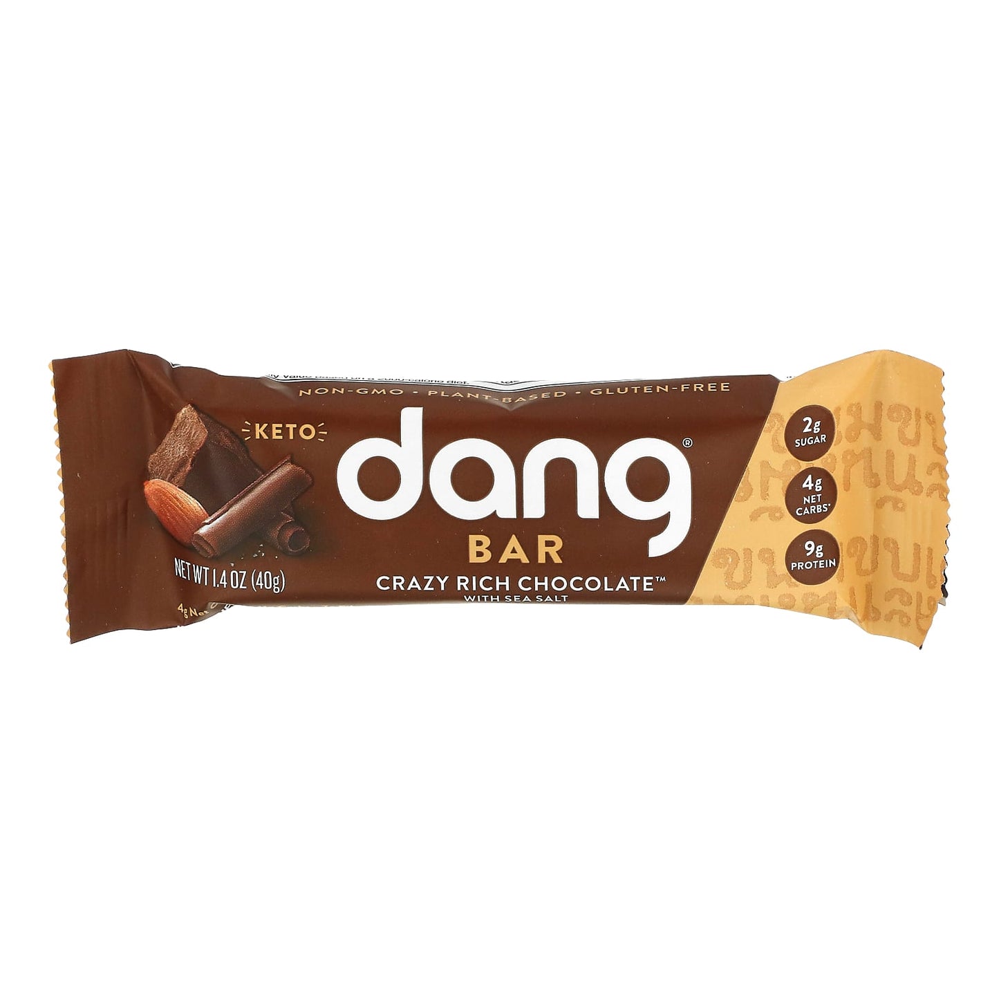 Dang Foods, Keto Bar, Crazy Rich Chocolate with Sea Salt, 12 Bars, 1.4 oz (40 g) Each