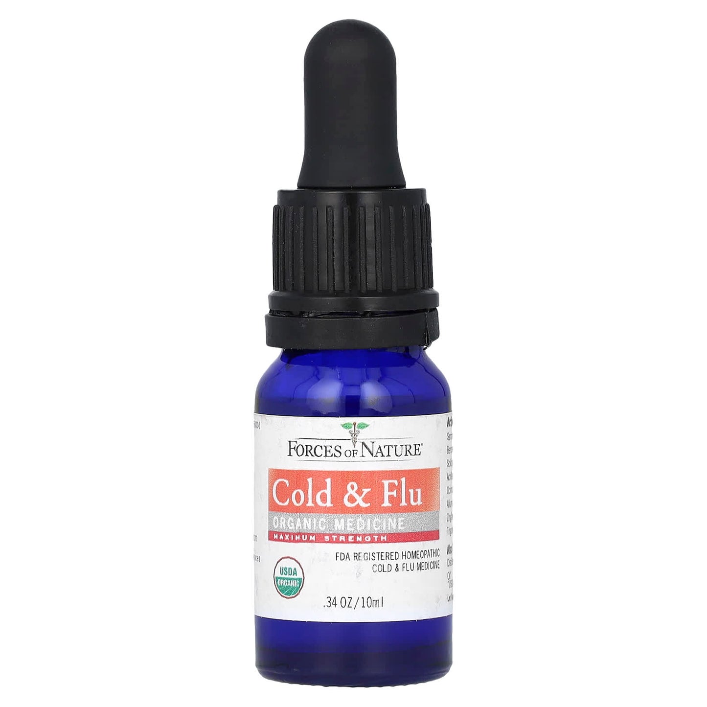 Forces of Nature, Cold & Flu, Organic Plant Medicine, Maximum Strength, Ginger, 0.34 fl oz (10 ml)