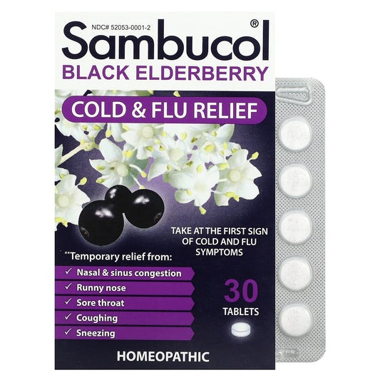 Sambucol-Black Elderberry-Cold & Flu Relief-30 Tablets