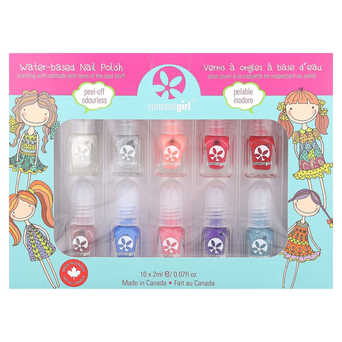 SuncoatGirl, Water-Based Nail Polish Kit, Flare & Fancy, 12 Pieces