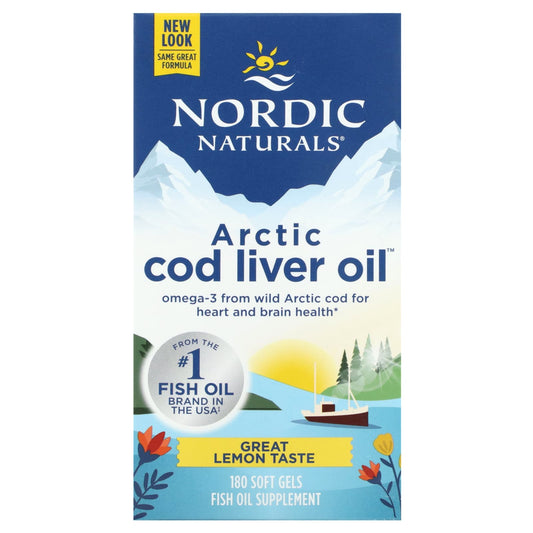 Nordic Naturals-Arctic Cod Liver Oil-Lemon-180 Soft Gels