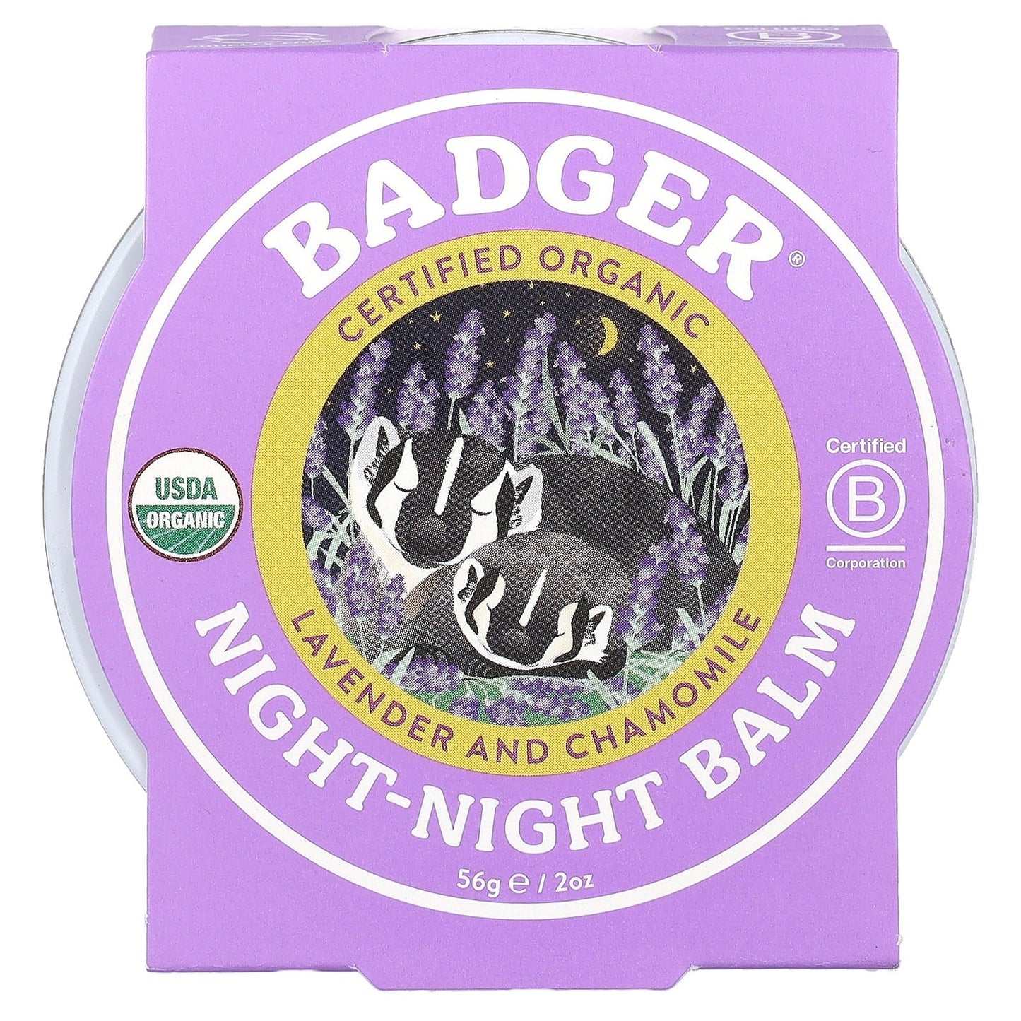 Badger Company, Organic Night-Night Balm, Lavender and Chamomile, 2 oz (56 g)