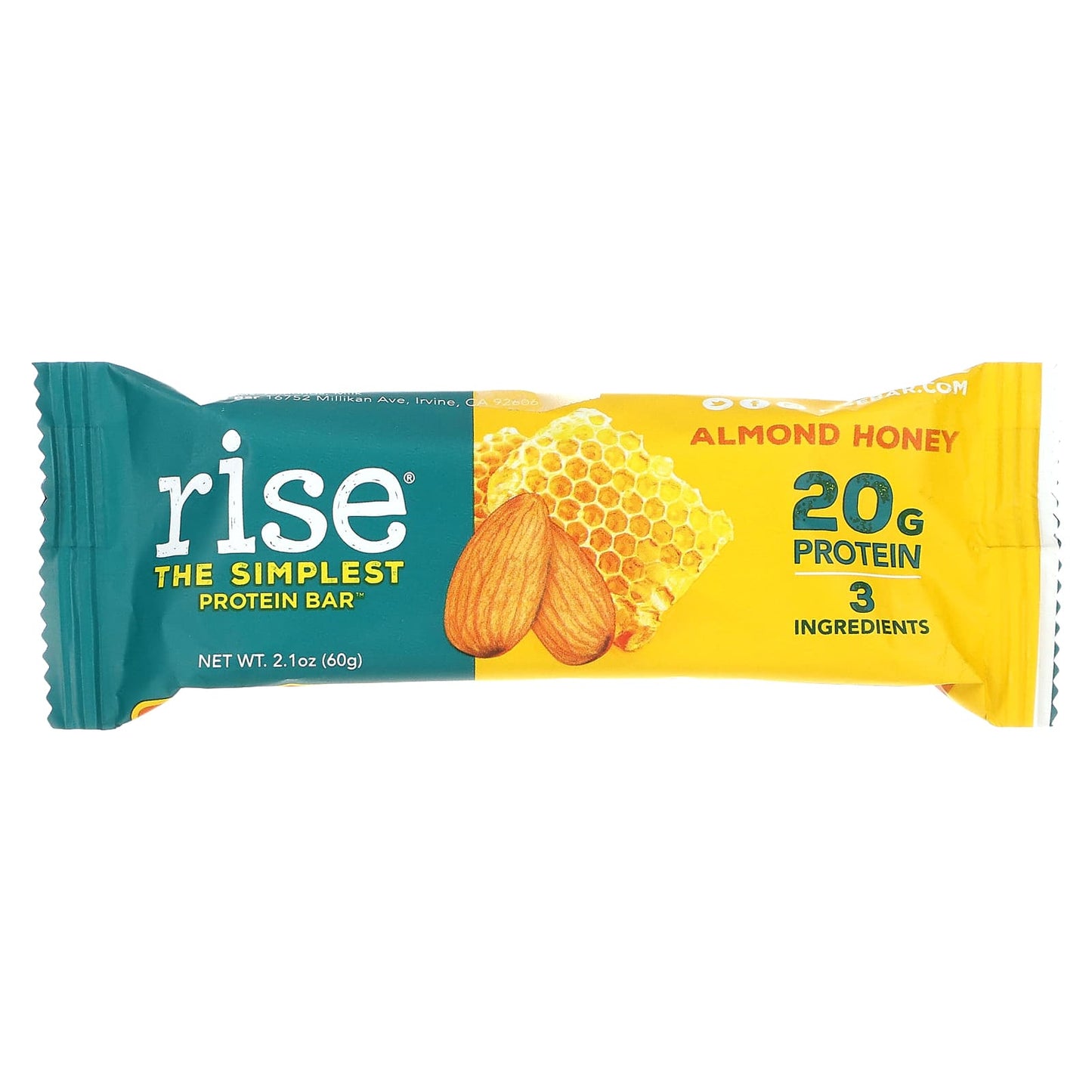 Rise Bar, The Simplest Protein Bar, Almond Honey, 12 Bars, 2.1 oz (60 g) Each