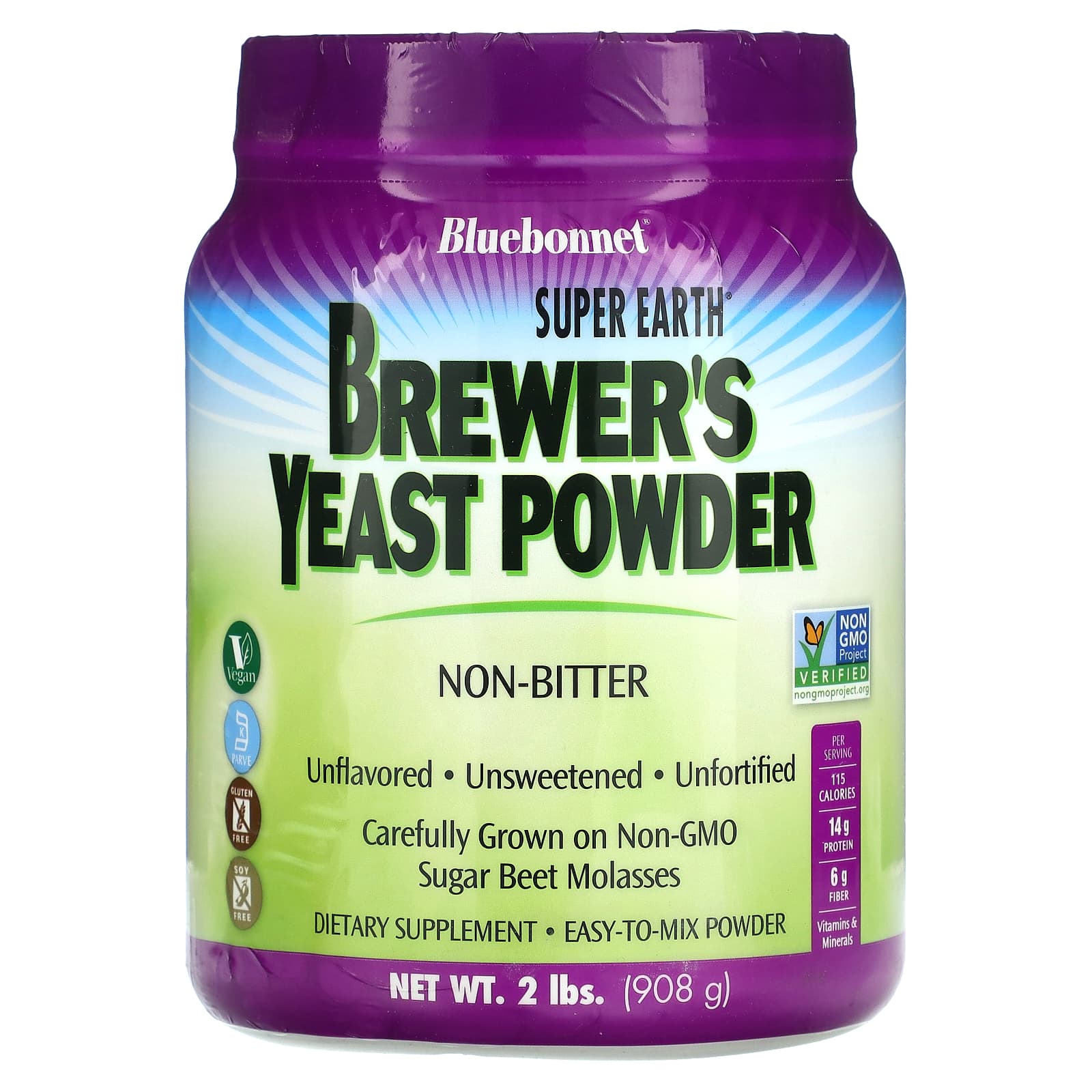 Bluebonnet Nutrition-Super Earth Brewer's Yeast Powder-Unflavored-2 lb (908 g)