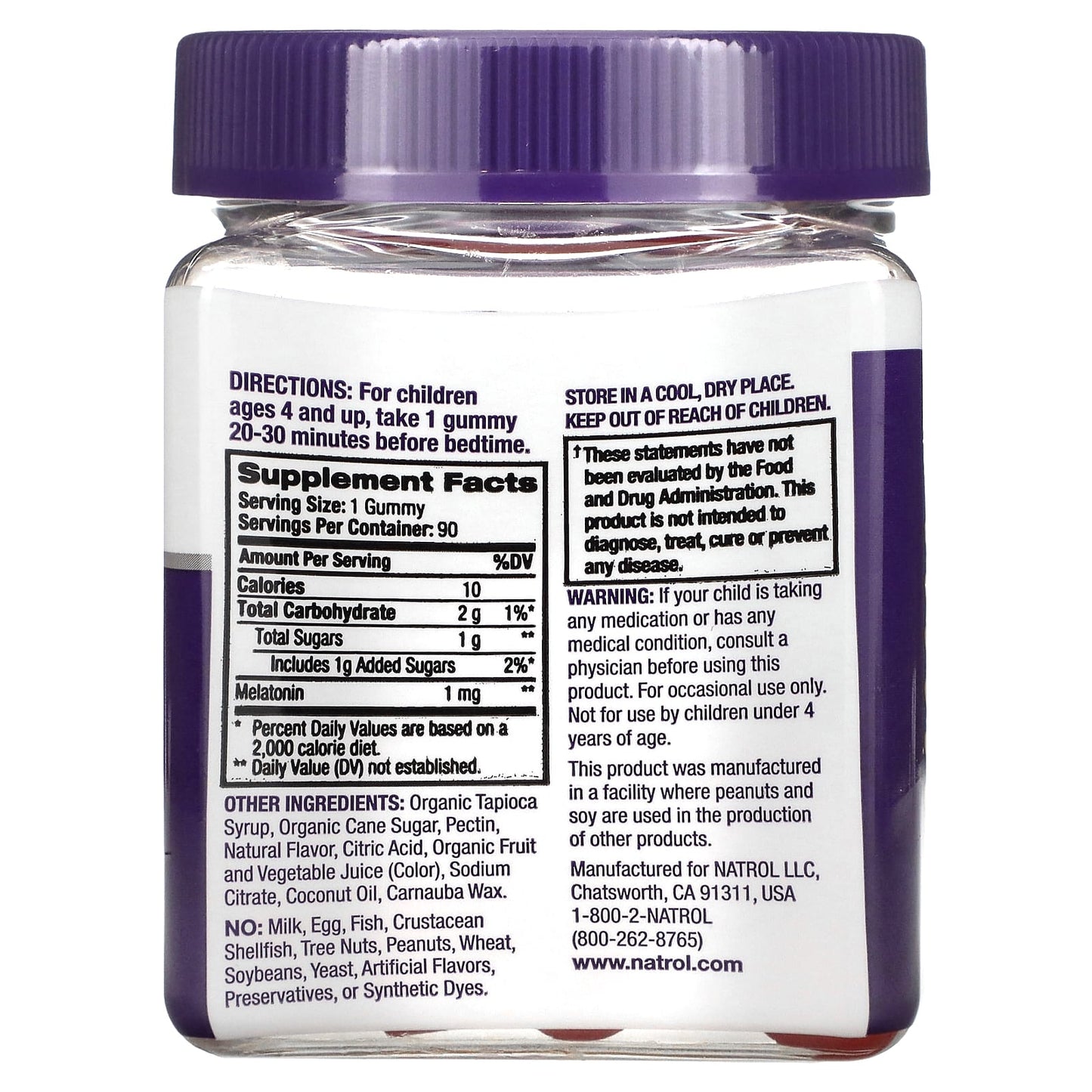 Natrol, Kids, Melatonin, Ages 4+, Berry, 90 Gummies