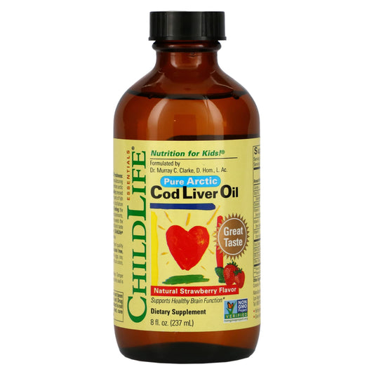 ChildLife Essentials-Pure Arctic Cod Liver Oil-Natural Strawberry-8 fl oz (237 ml)