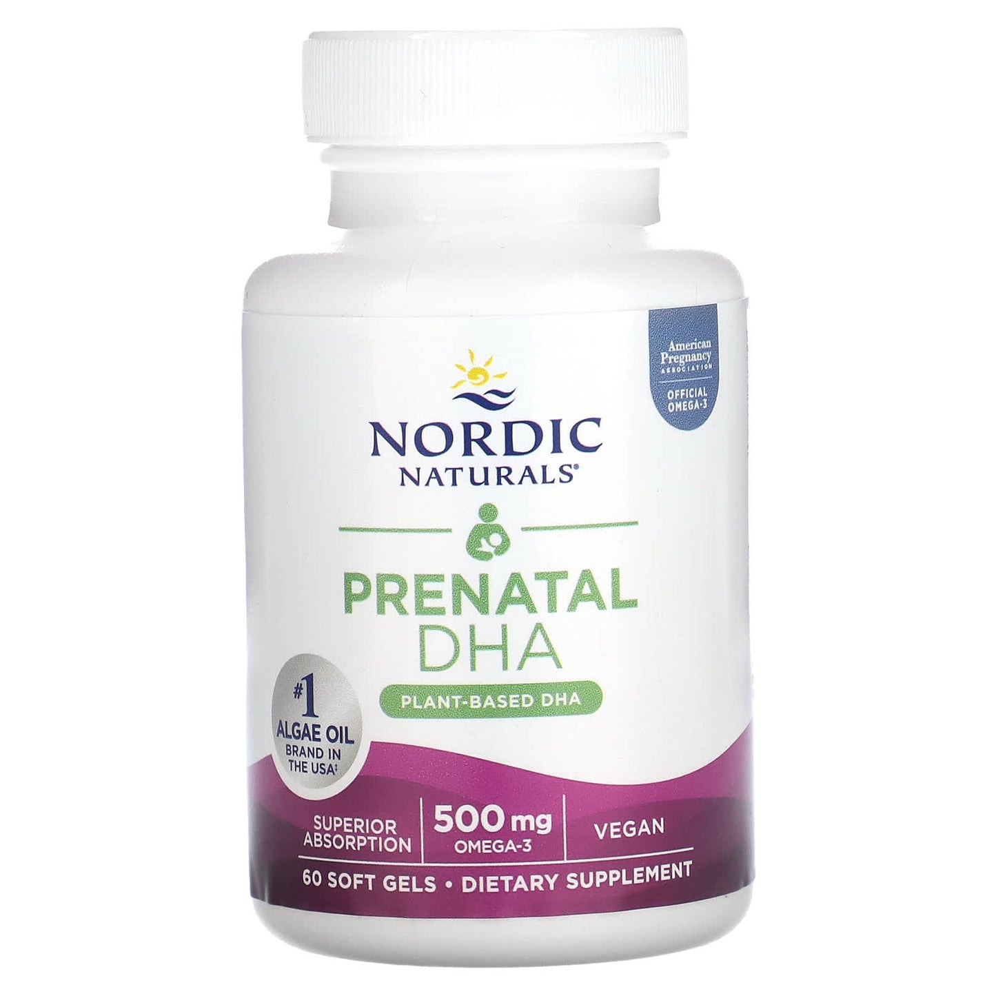 Nordic Naturals, Prenatal DHA, 500 mg, 60 Soft Gels (250 mg per Soft Gel)