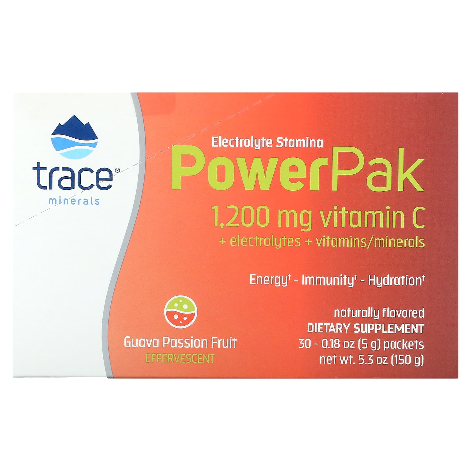 Trace Minerals ®-Electrolyte Stamina PowerPak-Guava Passion Fruit-30 Packets-0.18 oz (5 g) Each