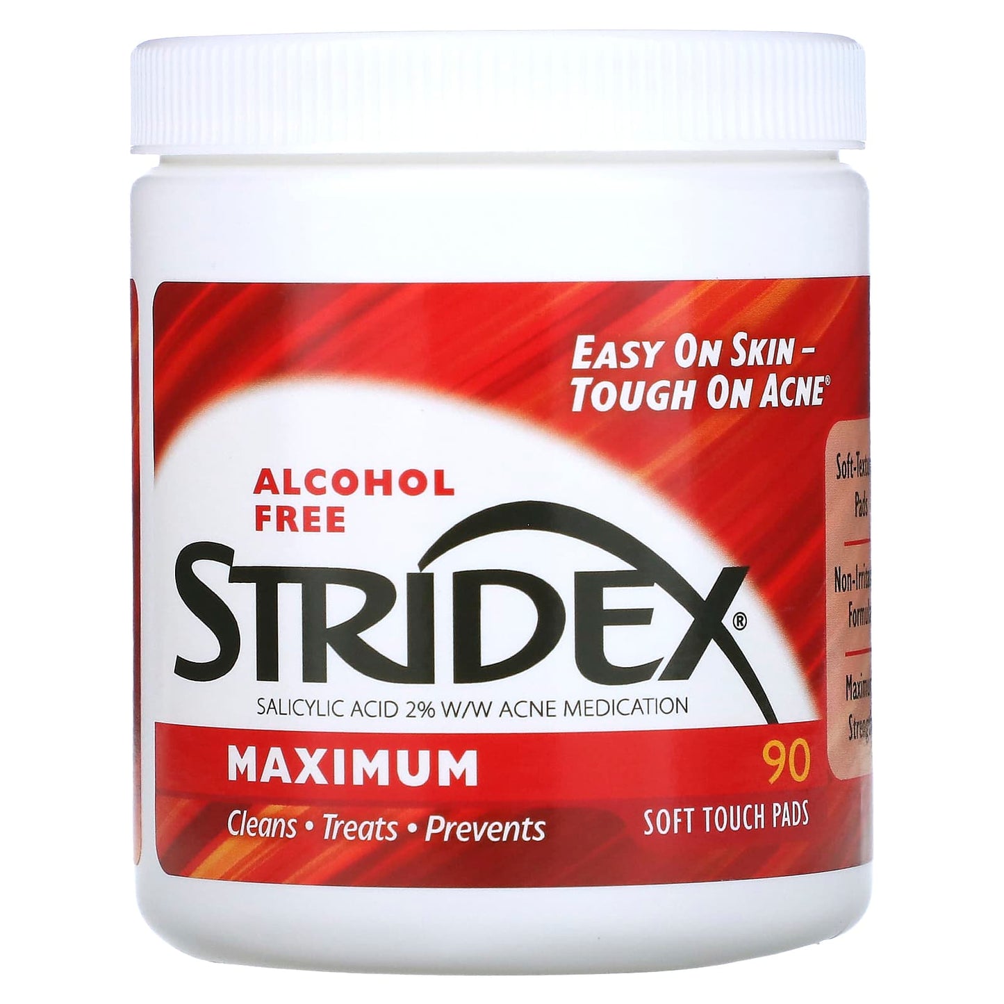 Stridex, Maximum, Alcohol Free, 90 Soft Touch Pads