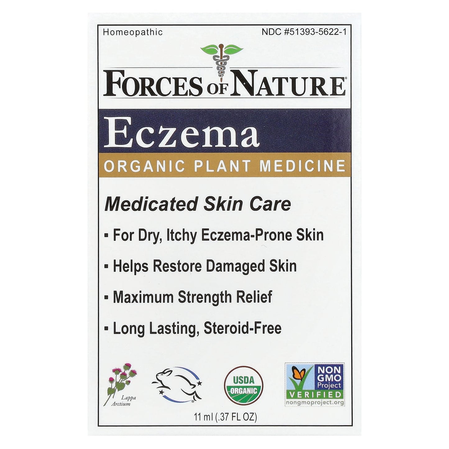 Forces of Nature, Eczema, Organic Plant Medicine, 0.37 fl oz (11 ml)