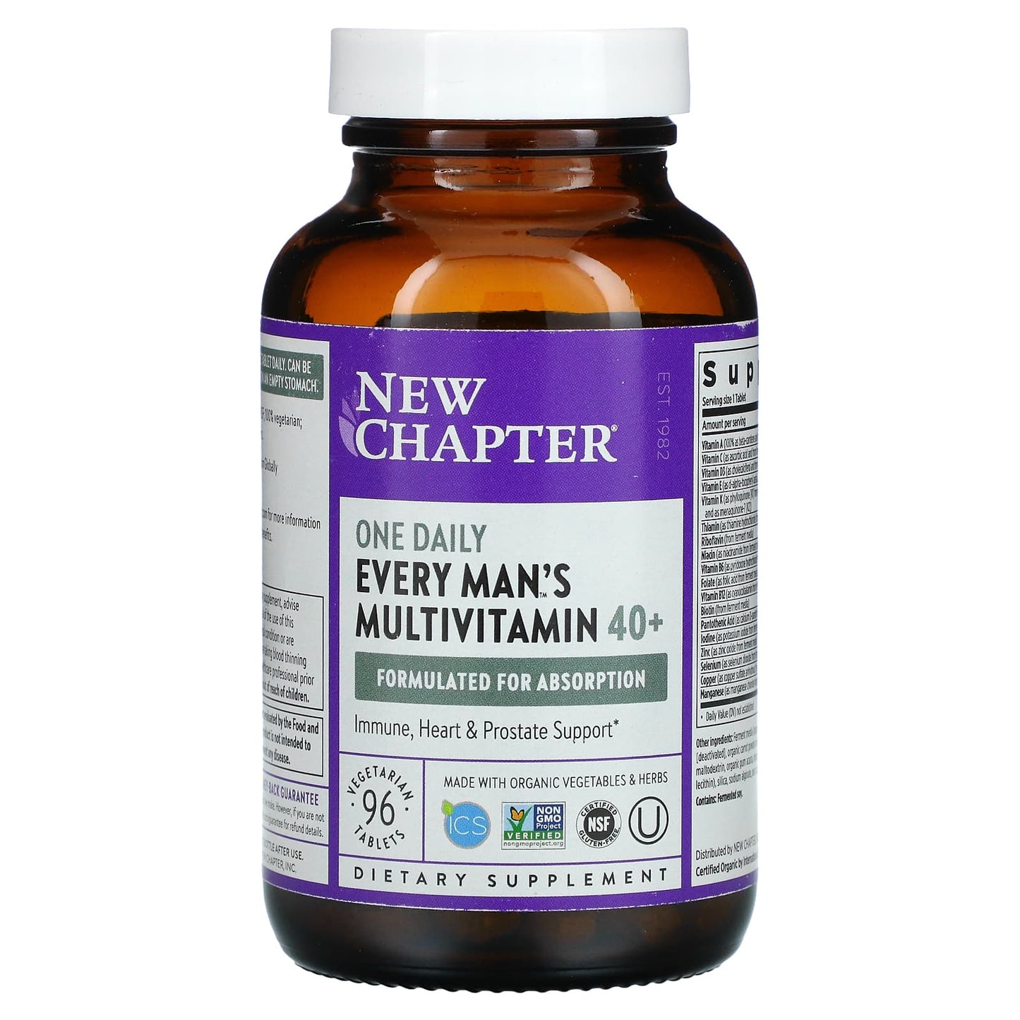 New Chapter, Every Man's One Daily 40+ Multivitamin, 96 Vegetarian Tablets