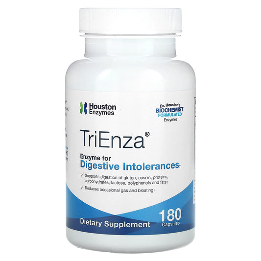 Houston Enzymes-TriEnza-Enzyme For Digestive Intolerances-180 Capsules