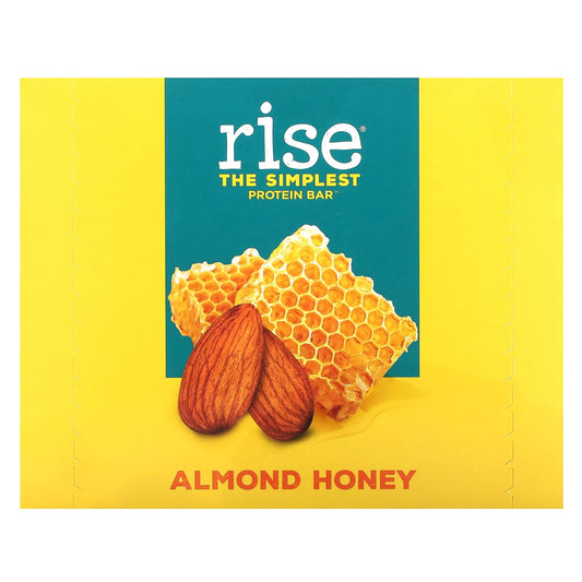 Rise Bar-The Simplest Protein Bar-Almond Honey-12 Bars-2.1 oz (60 g) Each