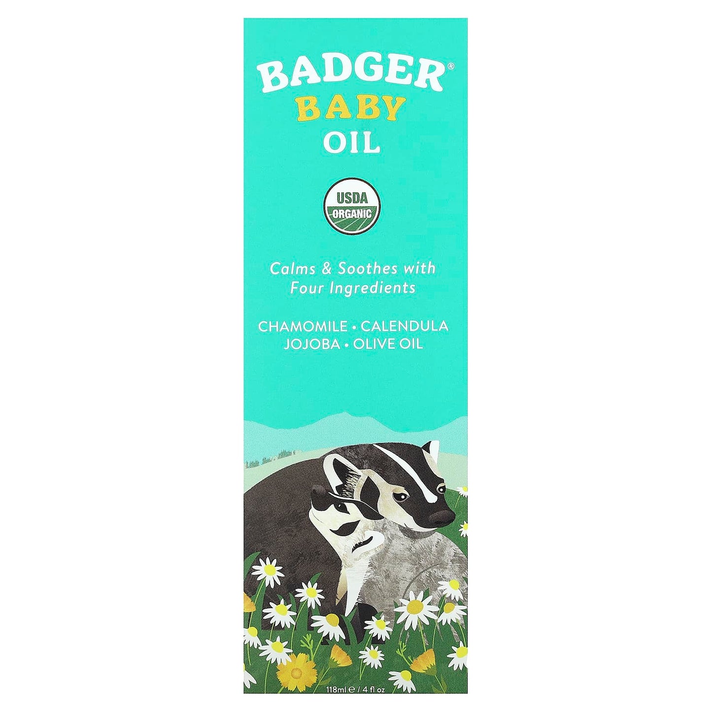 Badger Company, Baby Oil, 4 fl oz (118 ml)