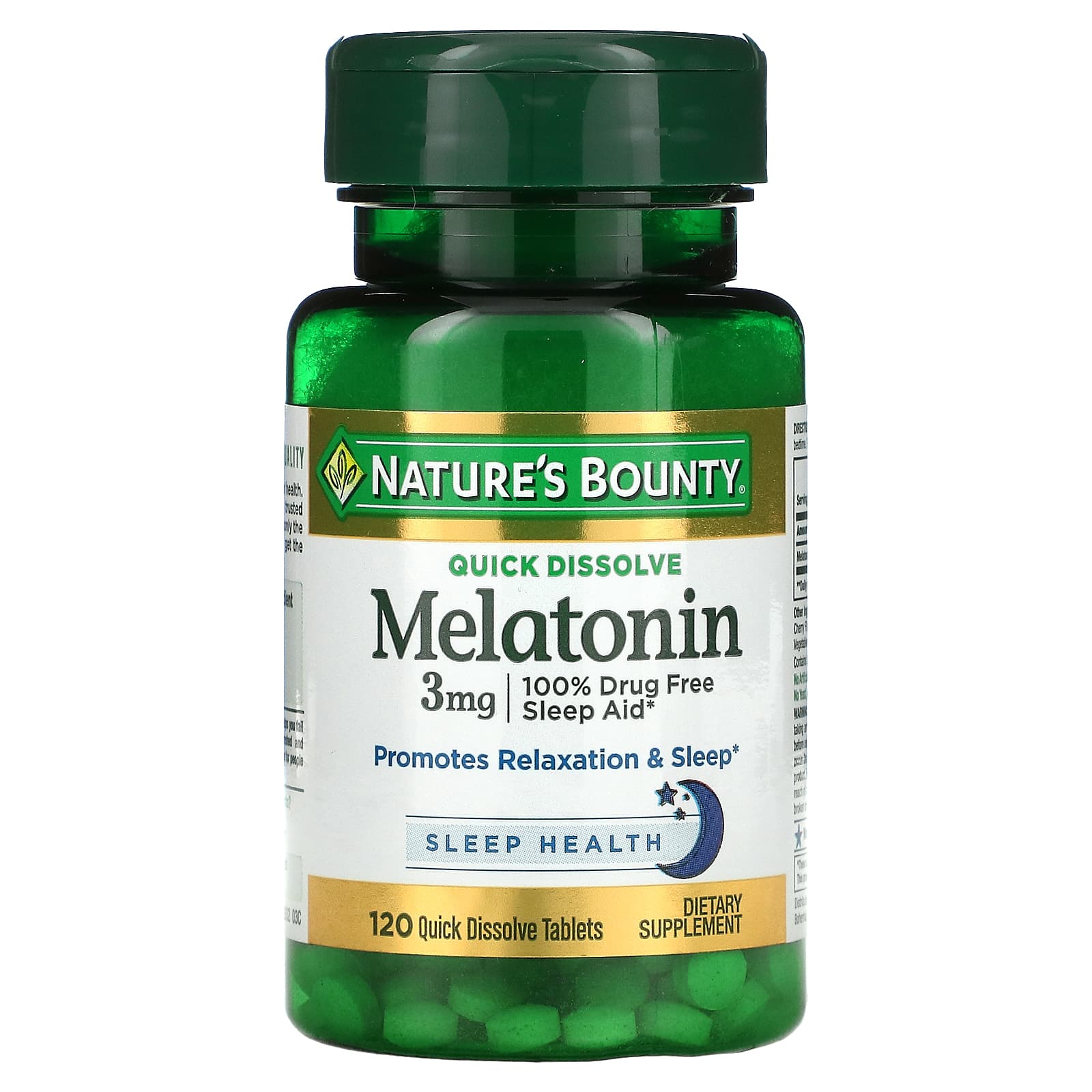 Nature's Bounty-Melatonin-Natural Cherry-3 mg-120 Quick Dissolve Tablets