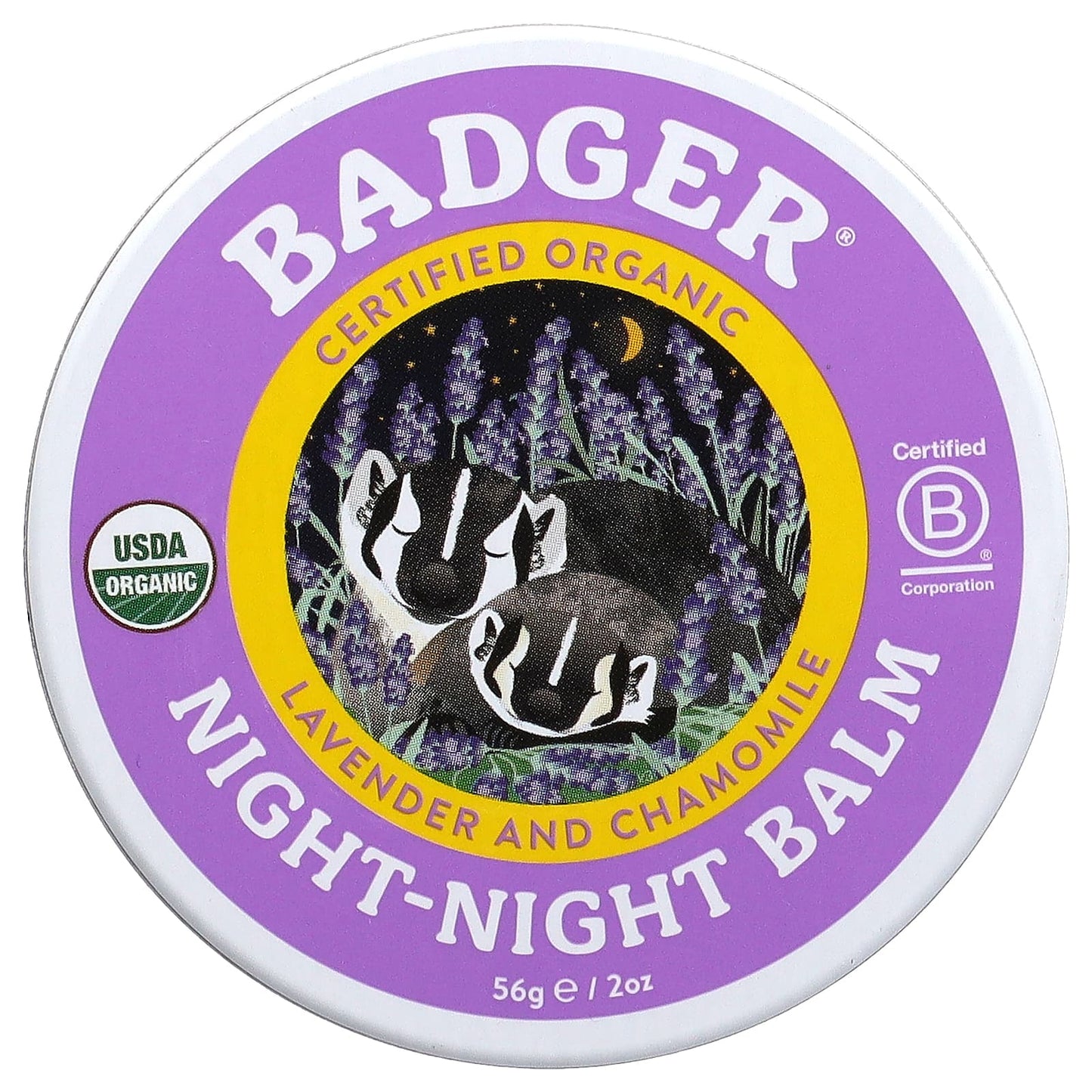 Badger Company-Organic Night-Night Balm-Lavender and Chamomile-2 oz (56 g)