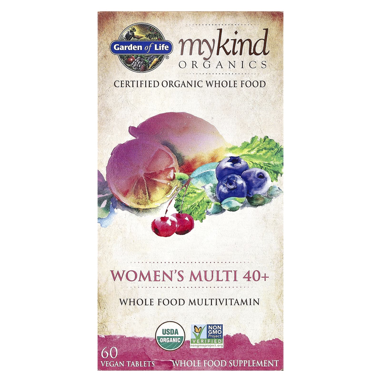 Garden of Life-MyKind Organics-Women's Multi 40+-60 Vegan Tablets