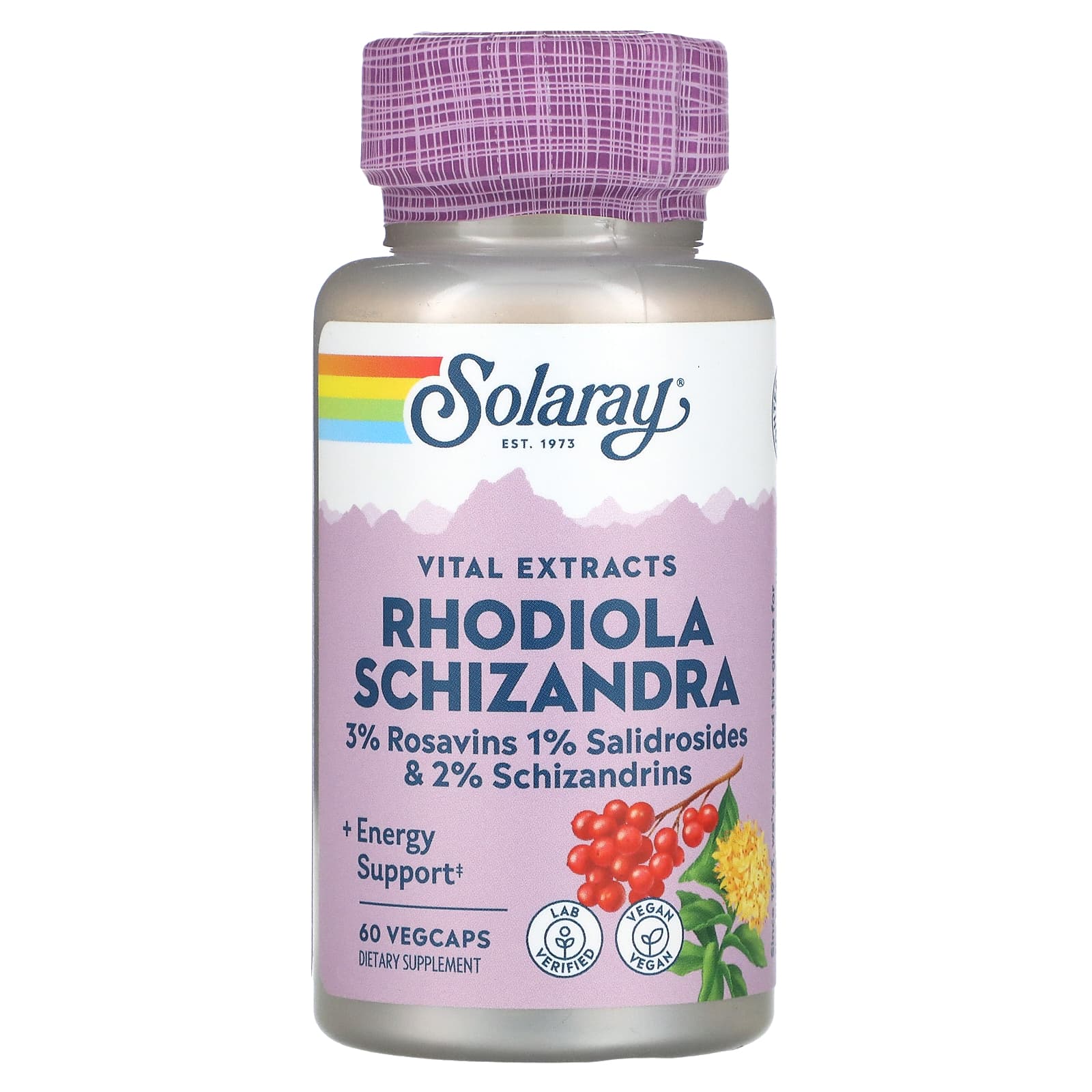 Solaray-Rhodiola Schizandra Vital Extracts-60 VegCaps