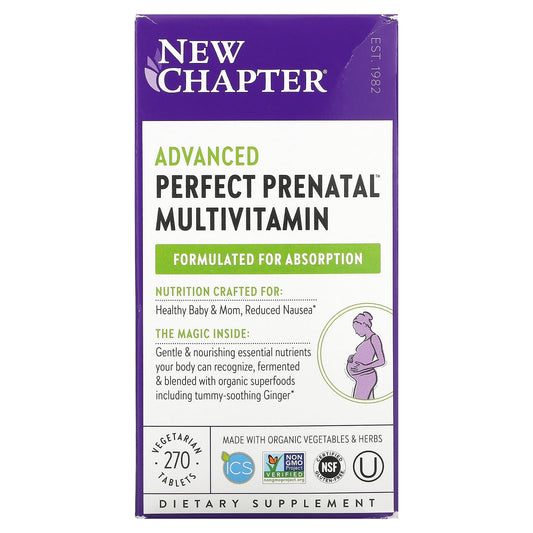 New Chapter-Advanced Perfect Prenatal Multivitamin-270 Vegetarian Tablets