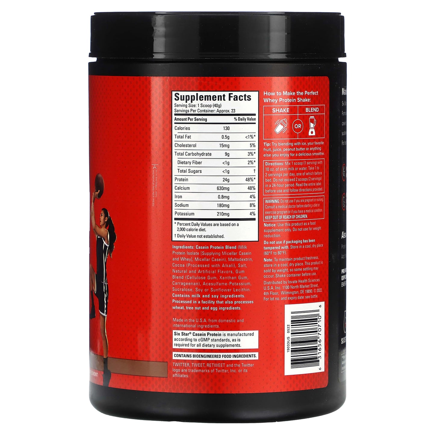 SIXSTAR, Casein Protein Plus, Triple Chocolate, 2 lbs (907 g)