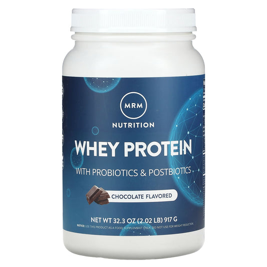 MRM Nutrition-Whey Protein-With Probiotics & Postbiotics-Chocolate-2.02 lbs (917 g)