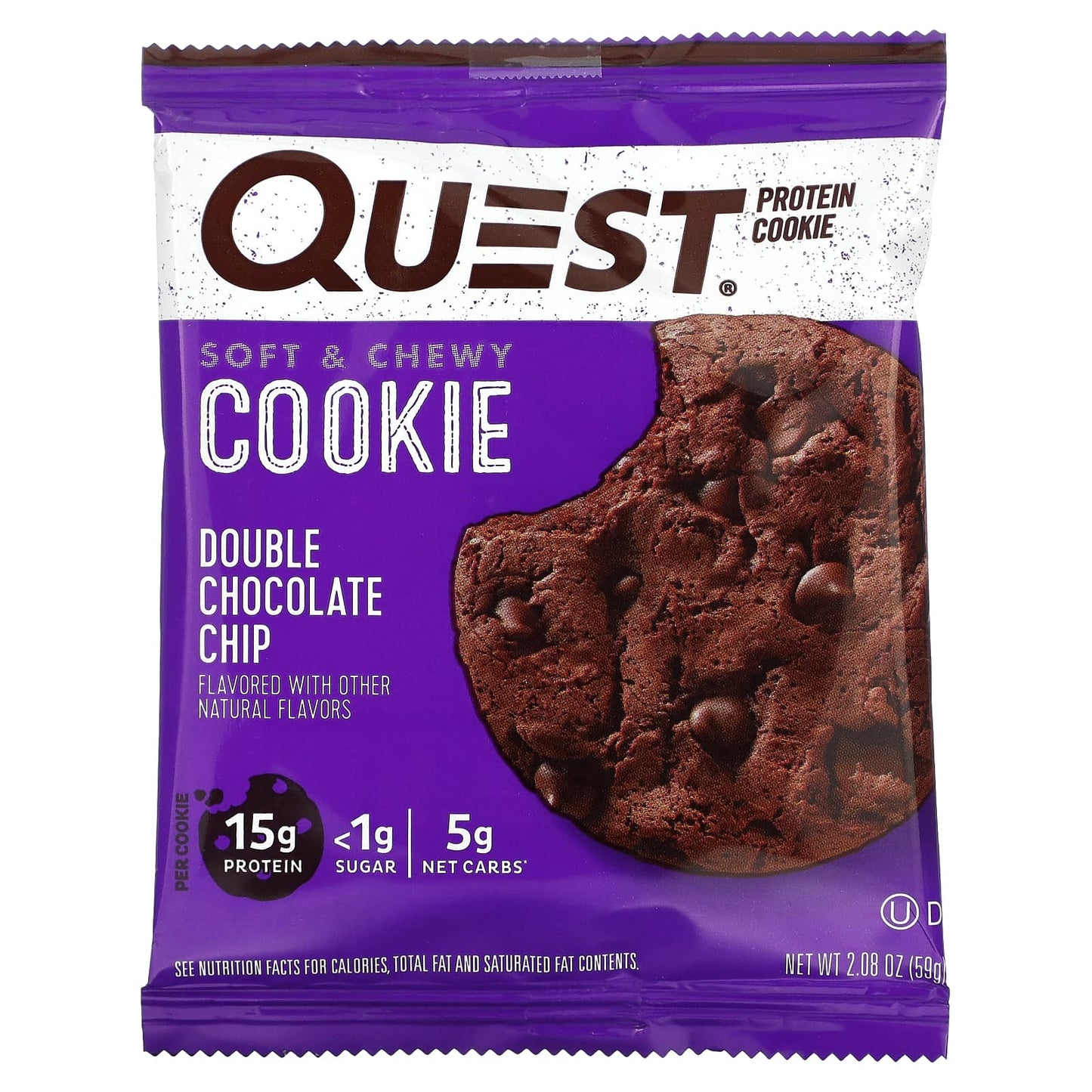 Quest Nutrition, Protein Cookie, Double Chocolate Chip, 12 Pack, 2.08 oz (59 g) Each