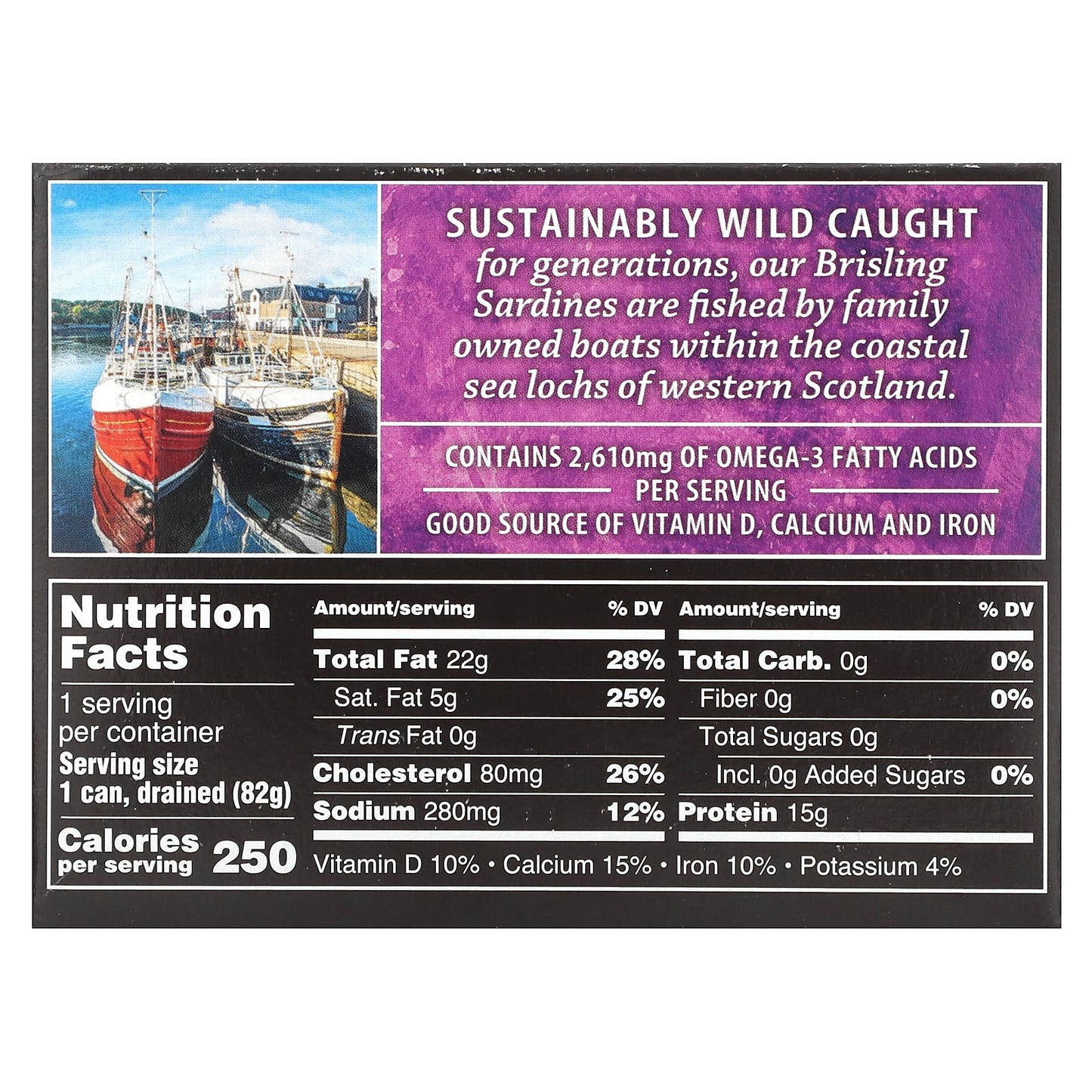 Crown Prince Natural, Brisling Sardines, Mediterranean Style, 3.75 oz (106 g)