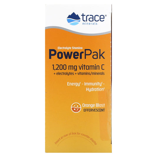 Trace Minerals ®-Electrolyte Stamina PowerPak-Orange Blast-30 Packets-0.17 oz (4.8 g) Each