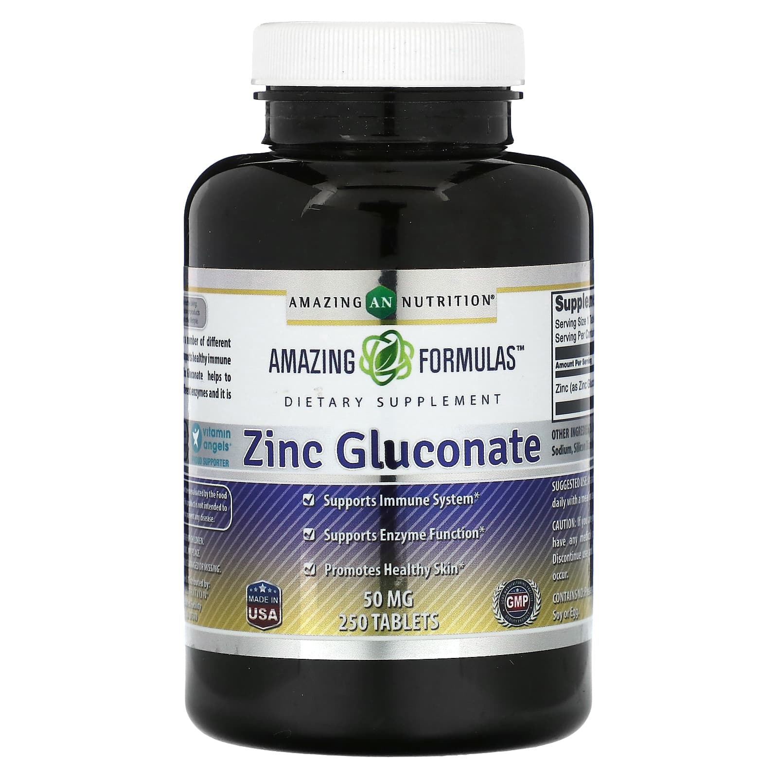 Amazing Nutrition-Zinc Gluconate-50 mg-250 Tablets